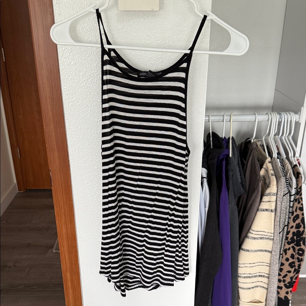 H&M Black and White Striped Tank Top